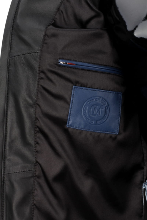 grafitowa podszewka i kieszeń wewnętrzna w kurtce ze skóry DORJAN CM LUI450_2
