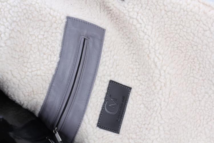 ELV102 - Kurtka skórzana męska / wewnętrzne ocieplenie kożuchem ekologicznym DORJAN