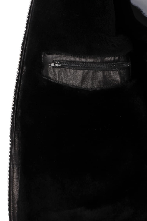 PLT450K - Kurtka pilotka męska / wewnętrzne wykończenie czarnym kożuchem eko DORJAN