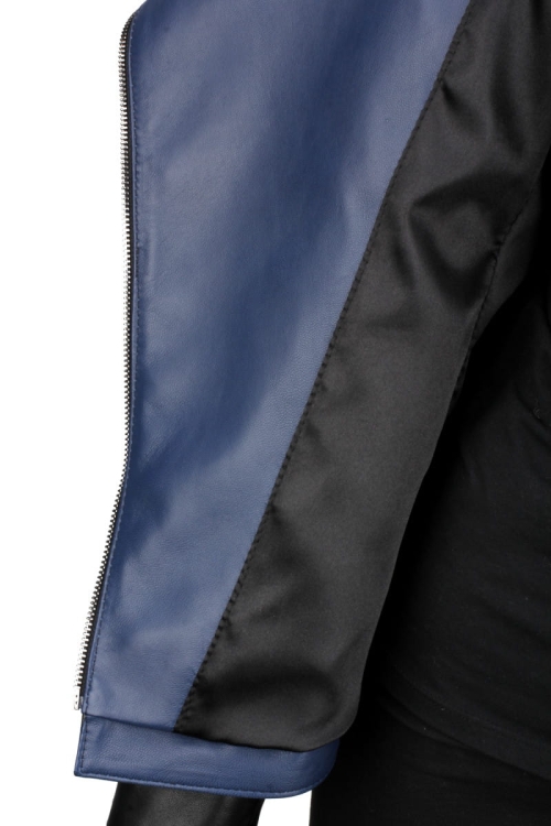 FRI450N_B Kurtka skórzana damska / skórzane odszycie  / czarna podszewka błyszcząca / na całej długości kurtki / elastyczna / DORJAN