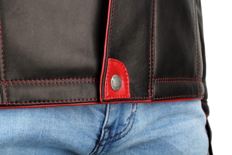 AMDO450_1 - Ciepła Kurtka skórzana męska PREMIUM zapięcie dołu listwy kryjącej zamek DORJAN