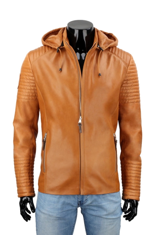 Kurtka skórzana z kapturem DORJAN CM VIT084K 1.JPG