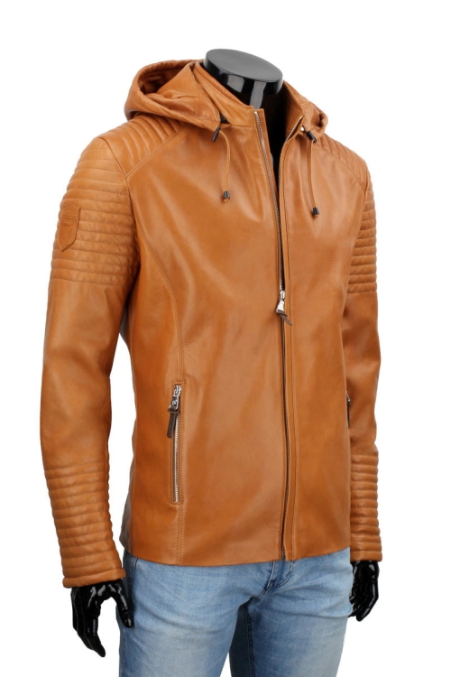 Kurtka skórzana z kapturem DORJAN CM VIT084K 3.JPG