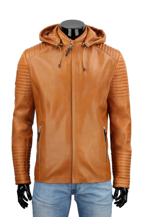 Kurtka skórzana z kapturem DORJAN CM VIT084K 6.JPG