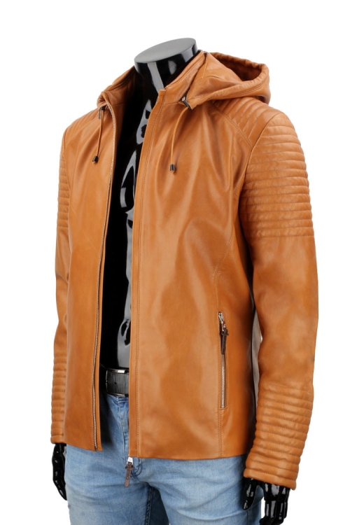 Kurtka skórzana z kapturem DORJAN CM VIT084K 8.JPG