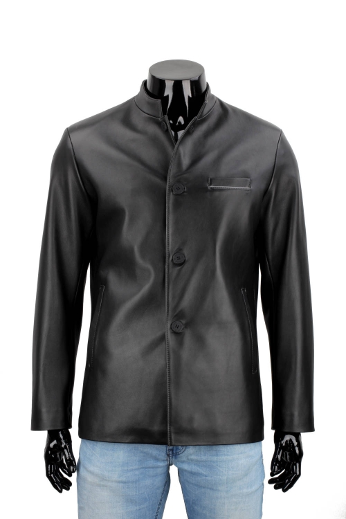 TWM450 - Elegancka kurtka skórzana męska zapinana na guziki DORJAN 1.JPG