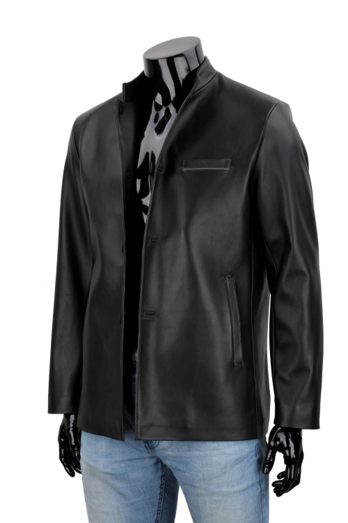 TWM450 - Elegancka kurtka skórzana męska zapinana na guziki DORJAN 3.JPG
