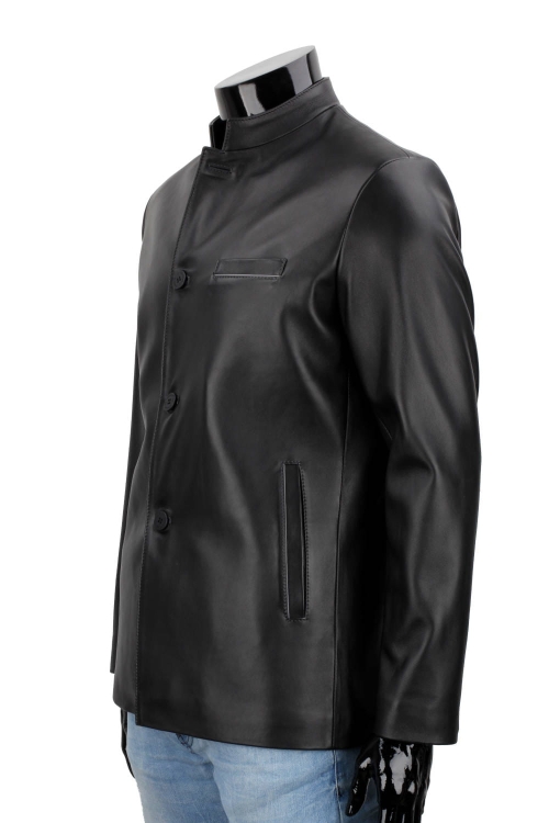TWM450 - Elegancka kurtka skórzana męska zapinana na guziki DORJAN 4.JPG