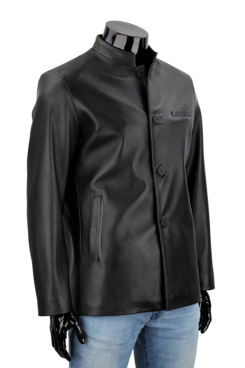 TWM450 - Elegancka kurtka skórzana męska zapinana na guziki DORJAN 6.JPG