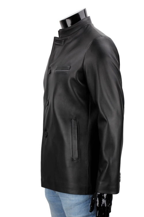 TWM450 - Elegancka kurtka skórzana męska zapinana na guziki DORJAN 7.JPG