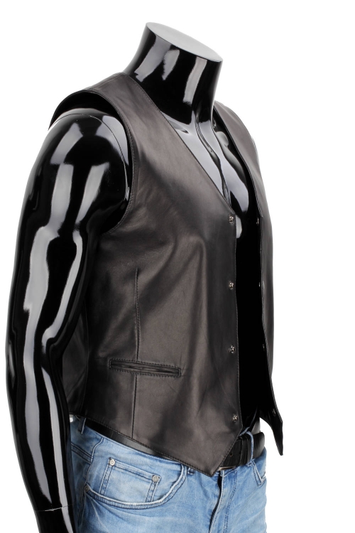 HRO450 - Elegancka czarna kamizelka skórzana męska klasyk DORJAN 3.JPG