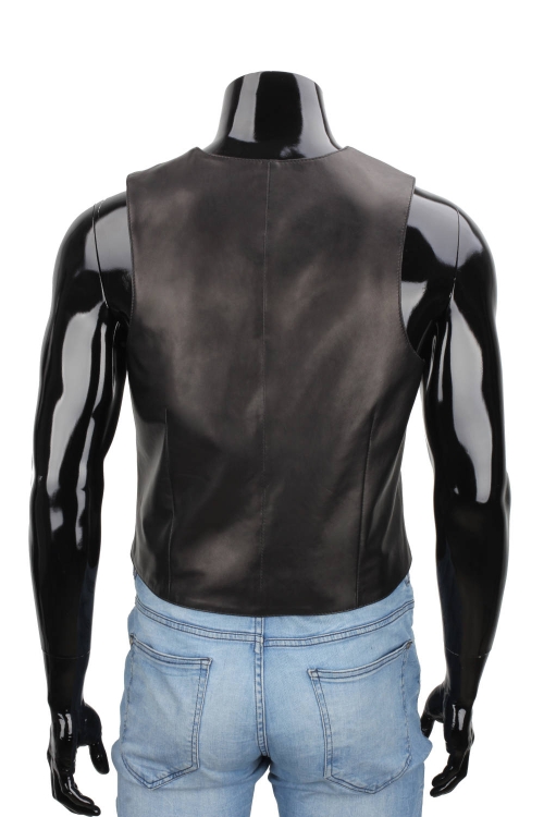 HRO450 - Elegancka czarna kamizelka skórzana męska klasyk DORJAN 4.JPG