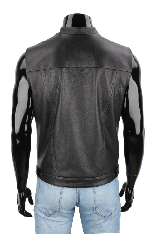 DUC950 - Czarna kamizelka motocyklowa skórzana męska DORJAN 5.JPG