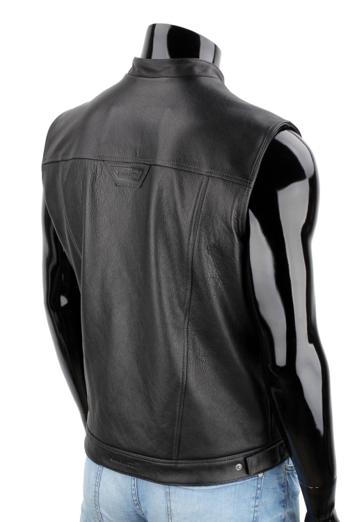 DUC950 - Czarna kamizelka motocyklowa skórzana męska DORJAN 6.JPG