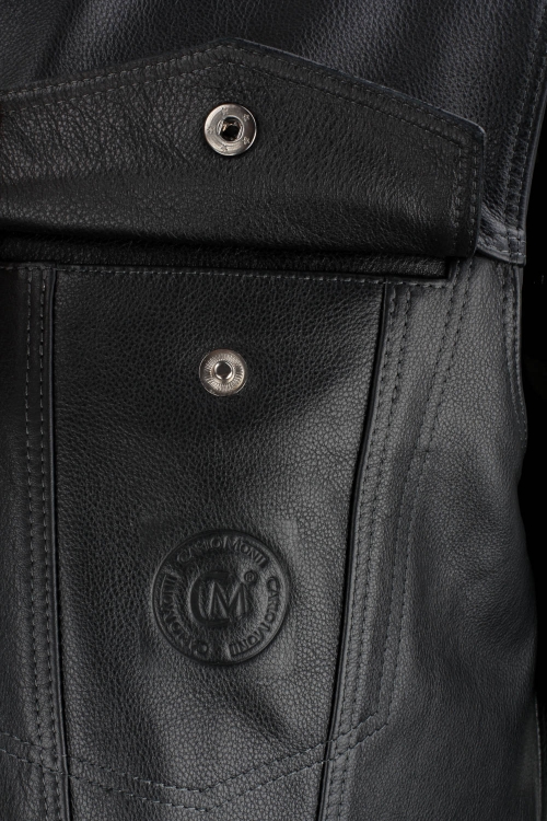 DUC950 - Czarna kamizelka motocyklowa skórzana męska DORJAN 11.JPG
