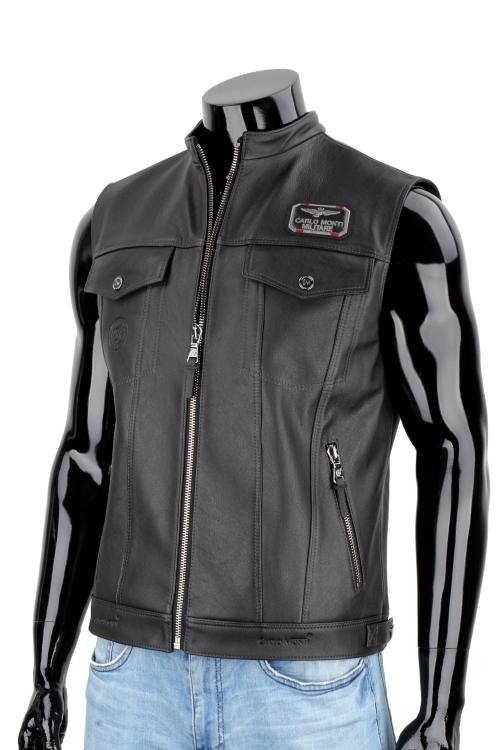 DUC950N - Męska kamizelka motocyklowa skórzana z naszywkami DORJAN 4.JPG