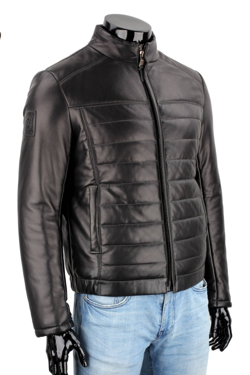 LUC450N - Kurtka skórzana męska z czarnej skóry ocieplona DORJAN 2.JPG
