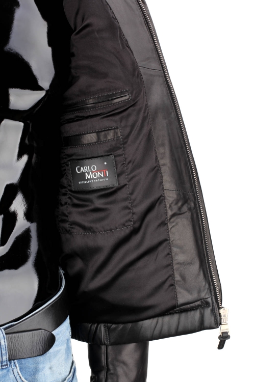 LUC450N - Kurtka skórzana męska z czarnej skóry ocieplona DORJAN 11.JPG