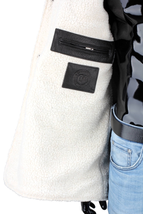 ELV950S - Czarna kurtka ze skóry męska poszyta kożuchem eko DORJAN 11.JPG