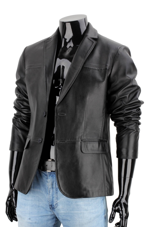 RLF450N - Casualowa marynarka skórzana męska z czarnej skóry DORJAN 4.JPG