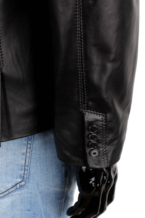 RLF450N - Casualowa marynarka skórzana męska z czarnej skóry DORJAN 11.JPG