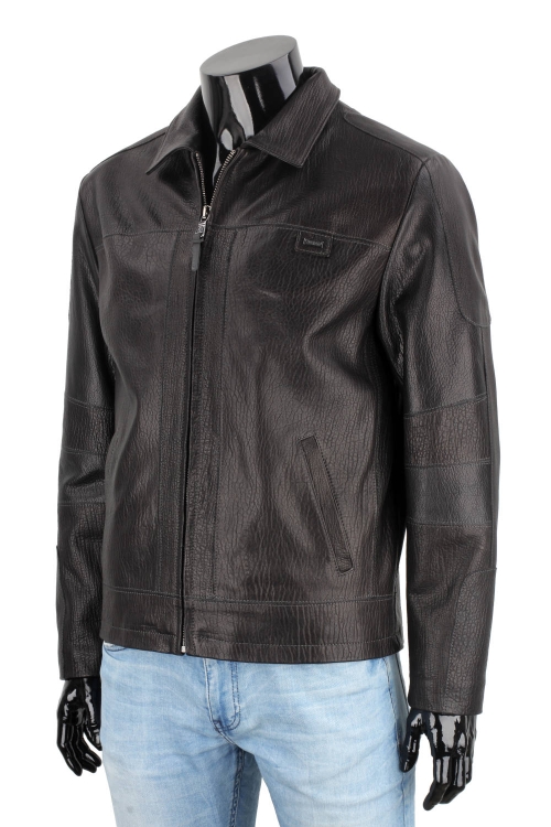 PAO951 - Klasyczna czarna kurtka skórzana męska w stylu vintage DORJAN 1.JPG