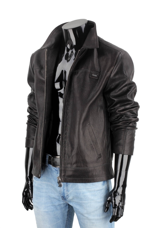 PAO951 - Klasyczna czarna kurtka skórzana męska w stylu vintage DORJAN 3.JPG