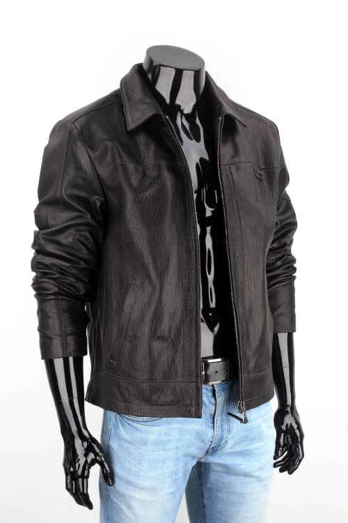PAO951 - Klasyczna czarna kurtka skórzana męska w stylu vintage DORJAN 9.JPG