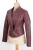 OUT172 - XS - Bordowa ramoneska skórzana damska pikowana DORJAN Outlet 3.JPG