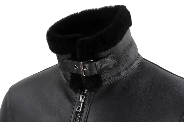 CMK001K - Ciepła pilotka męska z czarnego kożucha naturalnego DORJAN 8.JPG