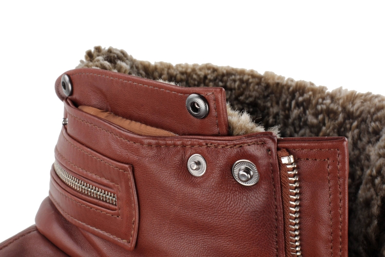 BRU122A - Ciepła brązowa kurtka skórzana męska pikowana DORJAN  12.JPG