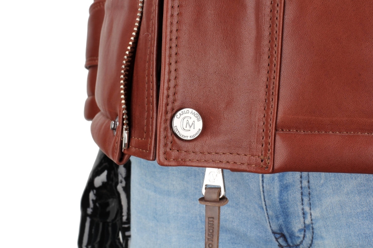 BRU122A - Ciepła brązowa kurtka skórzana męska pikowana DORJAN  17.JPG