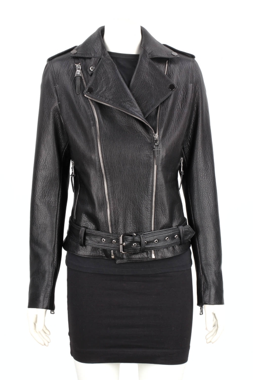 JUD951 - Damska ramoneska z czarnej naturalnej skóry owczej DORJAN 2.JPG