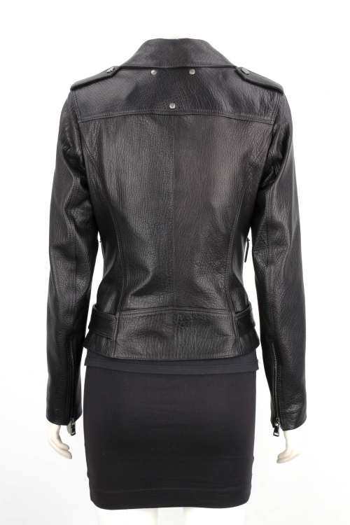 JUD951 - Damska ramoneska z czarnej naturalnej skóry owczej DORJAN 5.JPG