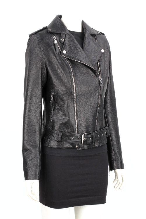 JUD951 - Damska ramoneska z czarnej naturalnej skóry owczej DORJAN 7.JPG