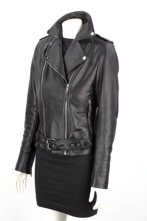 JUD951 - Damska ramoneska z czarnej naturalnej skóry owczej DORJAN 9.JPG