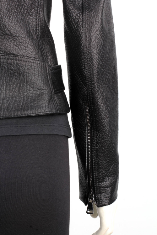 JUD951 - Damska ramoneska z czarnej naturalnej skóry owczej DORJAN 12.JPG