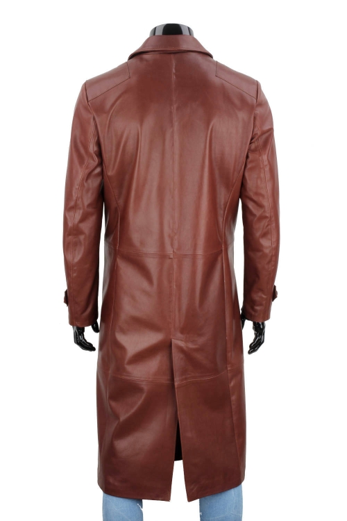 ERKL122 - Klasyczny długi płaszcz męski z brśazowej skóry licowej DORJAN 5.JPG