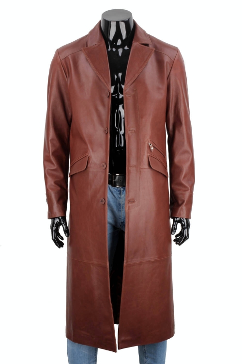 ERKL122 - Klasyczny długi płaszcz męski z brśazowej skóry licowej DORJAN 8.JPG