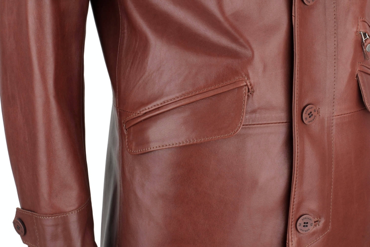 ERKL122 - Klasyczny długi płaszcz męski z brśazowej skóry licowej DORJAN 12.JPG