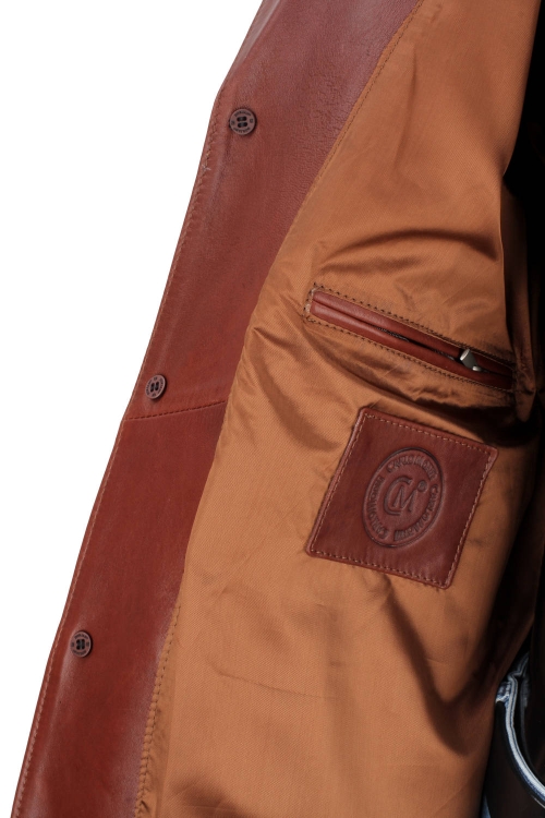 ERKL122 - Klasyczny długi płaszcz męski z brśazowej skóry licowej DORJAN 13.JPG