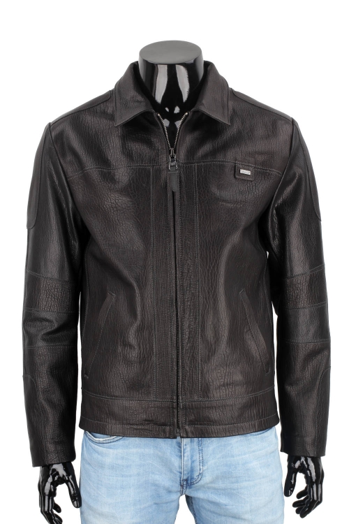 PAO951 - Klasyczna czarna kurtka skórzana męska w stylu vintage DORJAN 2.JPG