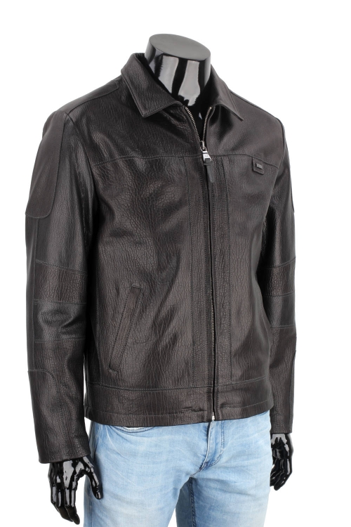 PAO951 - Klasyczna czarna kurtka skórzana męska w stylu vintage DORJAN 8.JPG