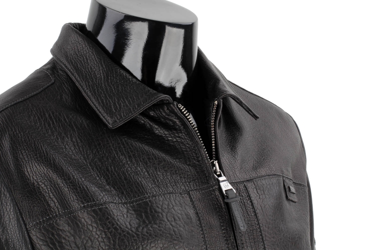 PAO951 - Klasyczna czarna kurtka skórzana męska w stylu vintage DORJAN 11.JPG