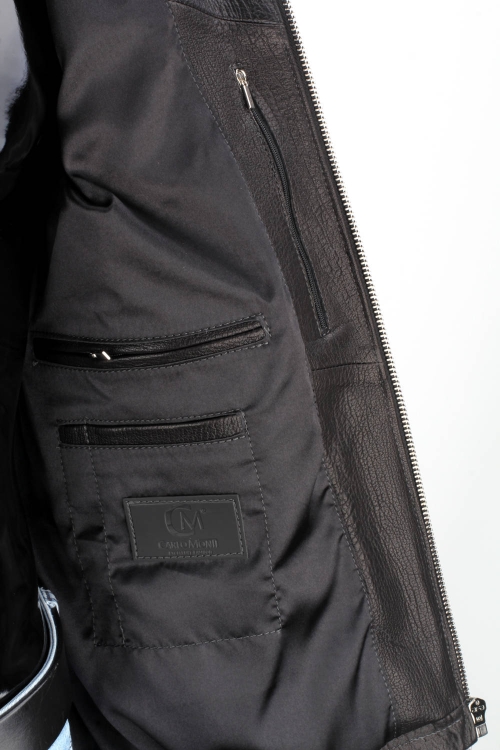 PAO951 - Klasyczna czarna kurtka skórzana męska w stylu vintage DORJAN 13.JPG