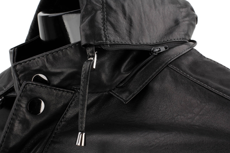 FLX450 - Uniwersalna czarna kurtka skórzana męska z kapturem DORJAN 12.JPG
