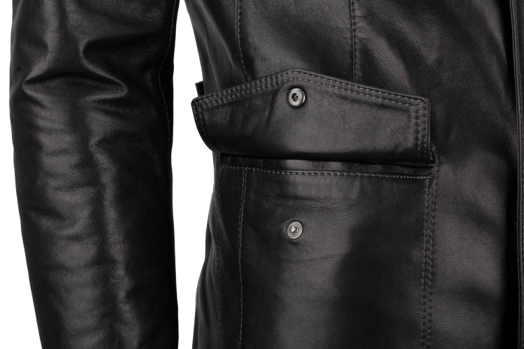 FLX450 - Uniwersalna czarna kurtka skórzana męska z kapturem DORJAN 14.JPG