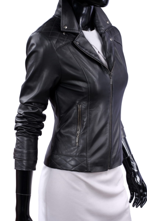 KURTKA SKÓRZANA PIKOWANA DAMSKA DORJAN ANI450