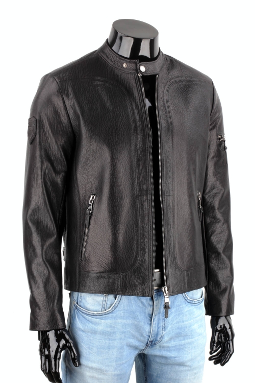 Czarna kurtka skórzana męska ze naturalnej skóry PREMIUM DORJAN 3.JPG