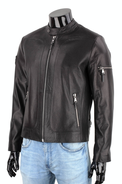 Czarna kurtka skórzana męska ze naturalnej skóry PREMIUM DORJAN 4.JPG